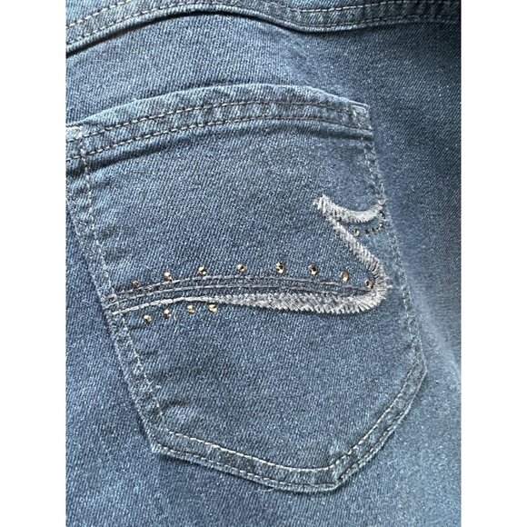 Just My Size by Hanes Jeans Womens 18W Blue Classic Fit Stretch Plus Rhinestones - Picture 5 of 9